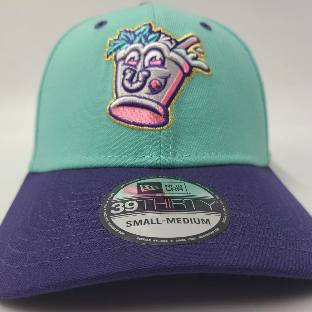 Louisville Bats Hat Fitted S-M New Era 39Thirty Teal Derby City Mint Juleps MiLB